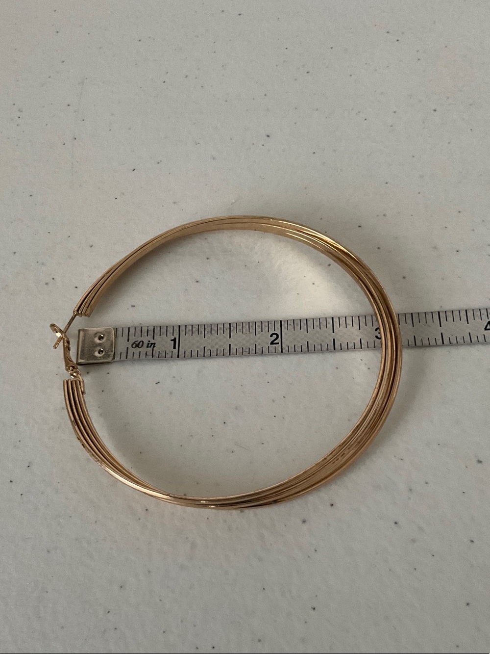 Gold Tone Multi-Strand Hoop Earrings - Picture 6 of 6